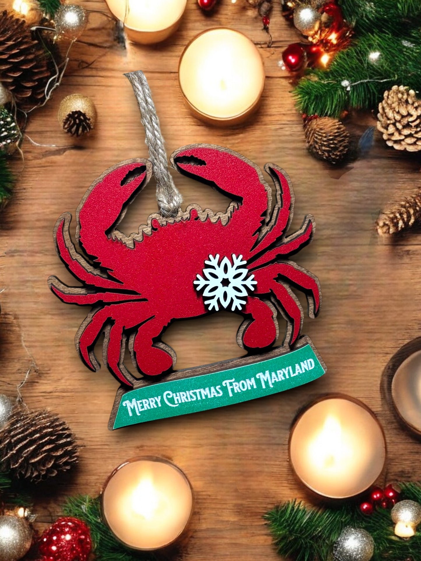 Crab Ornament - Merry Christmas From Maryland