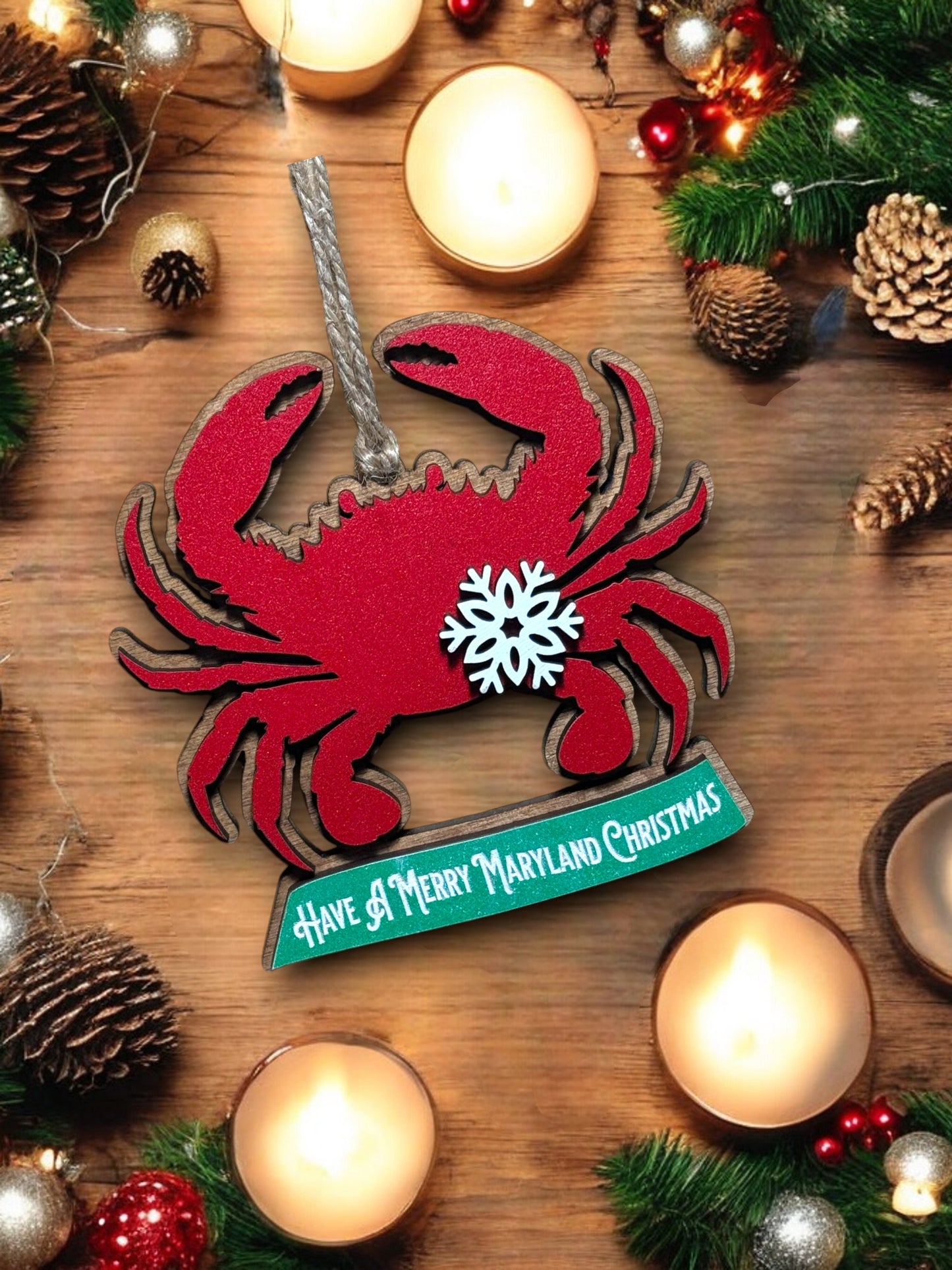 Crab Ornament - Merry Christmas From Maryland
