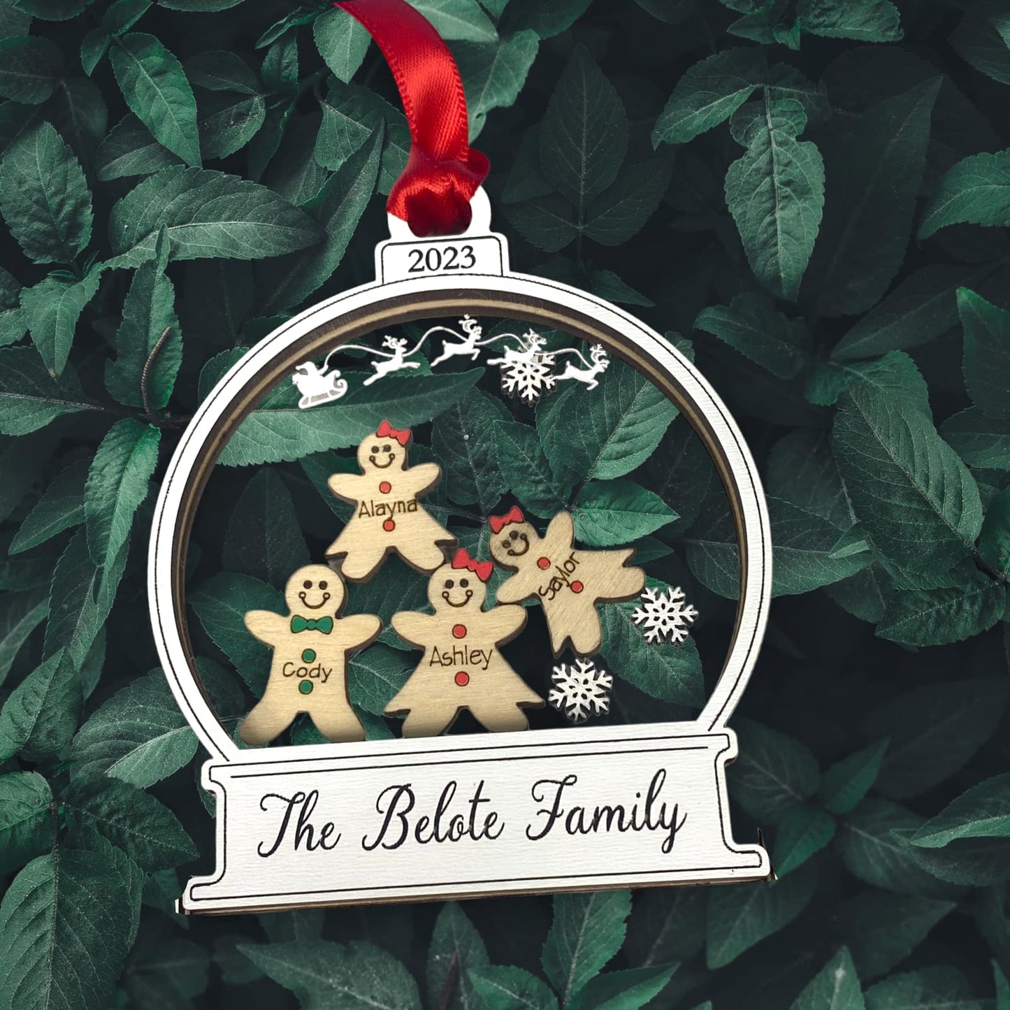 Snowglobe with Gingerbread Shaker Ornament 2024 - Customizable