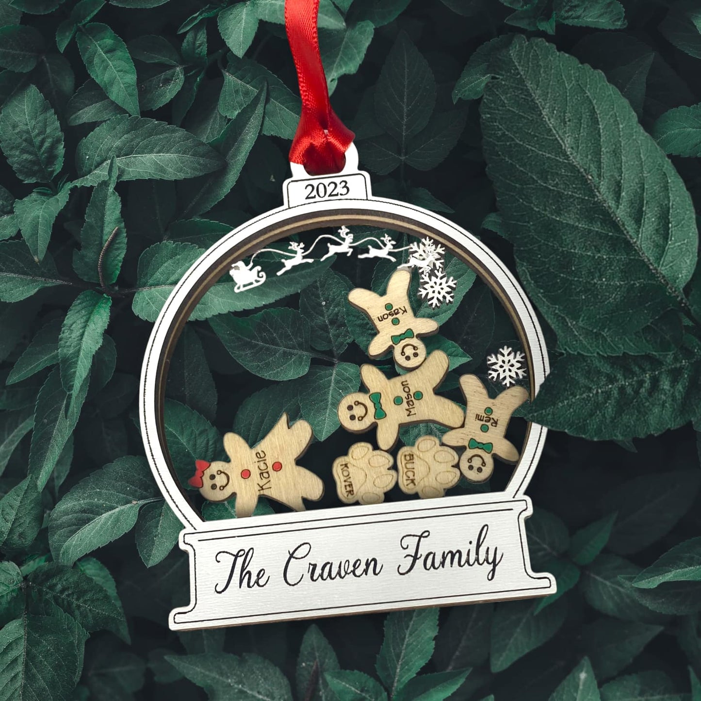 Snowglobe with Gingerbread Shaker Ornament 2024 - Customizable