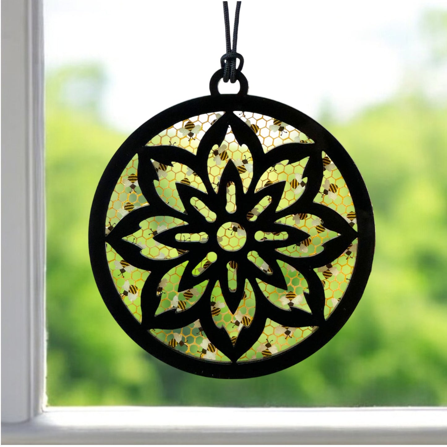 Suncatcher / Ornament - Flower and Bees