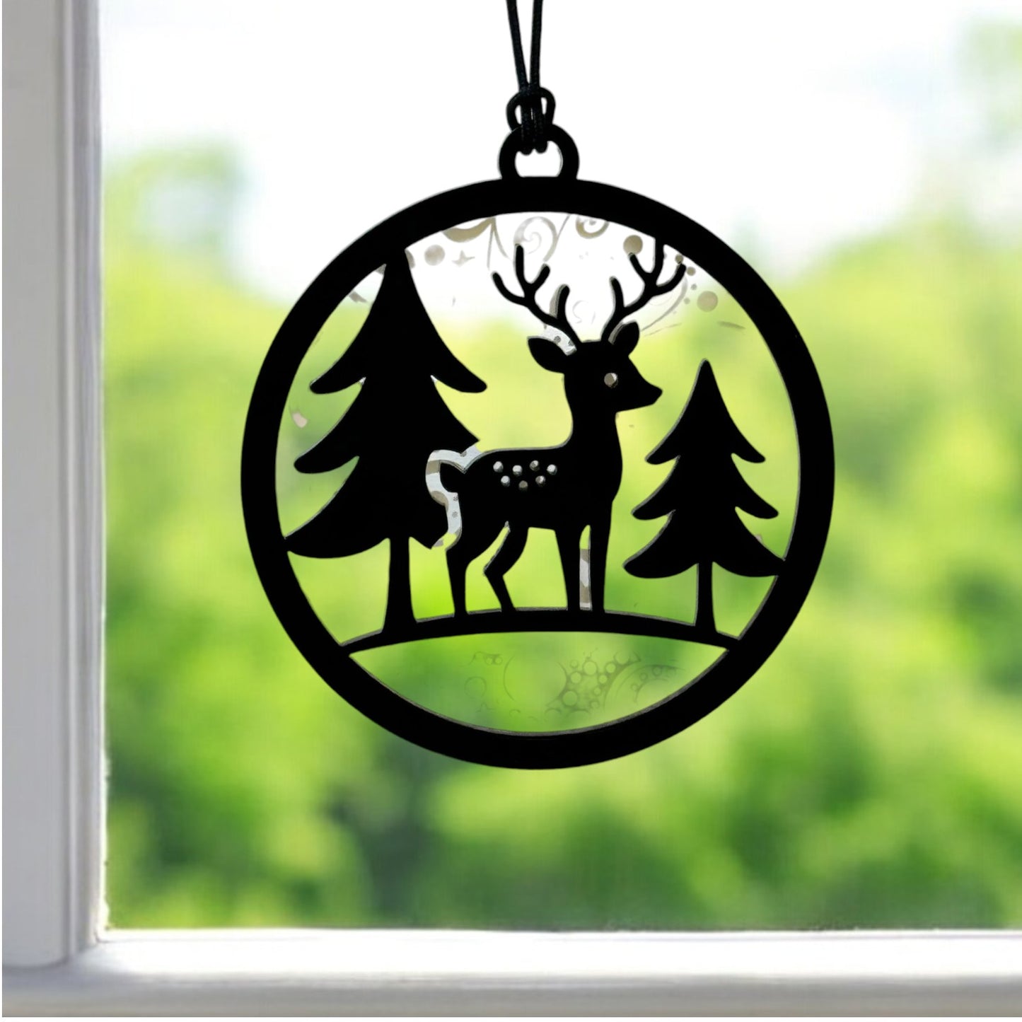 Suncatcher / Ornament - Snowy Deer
