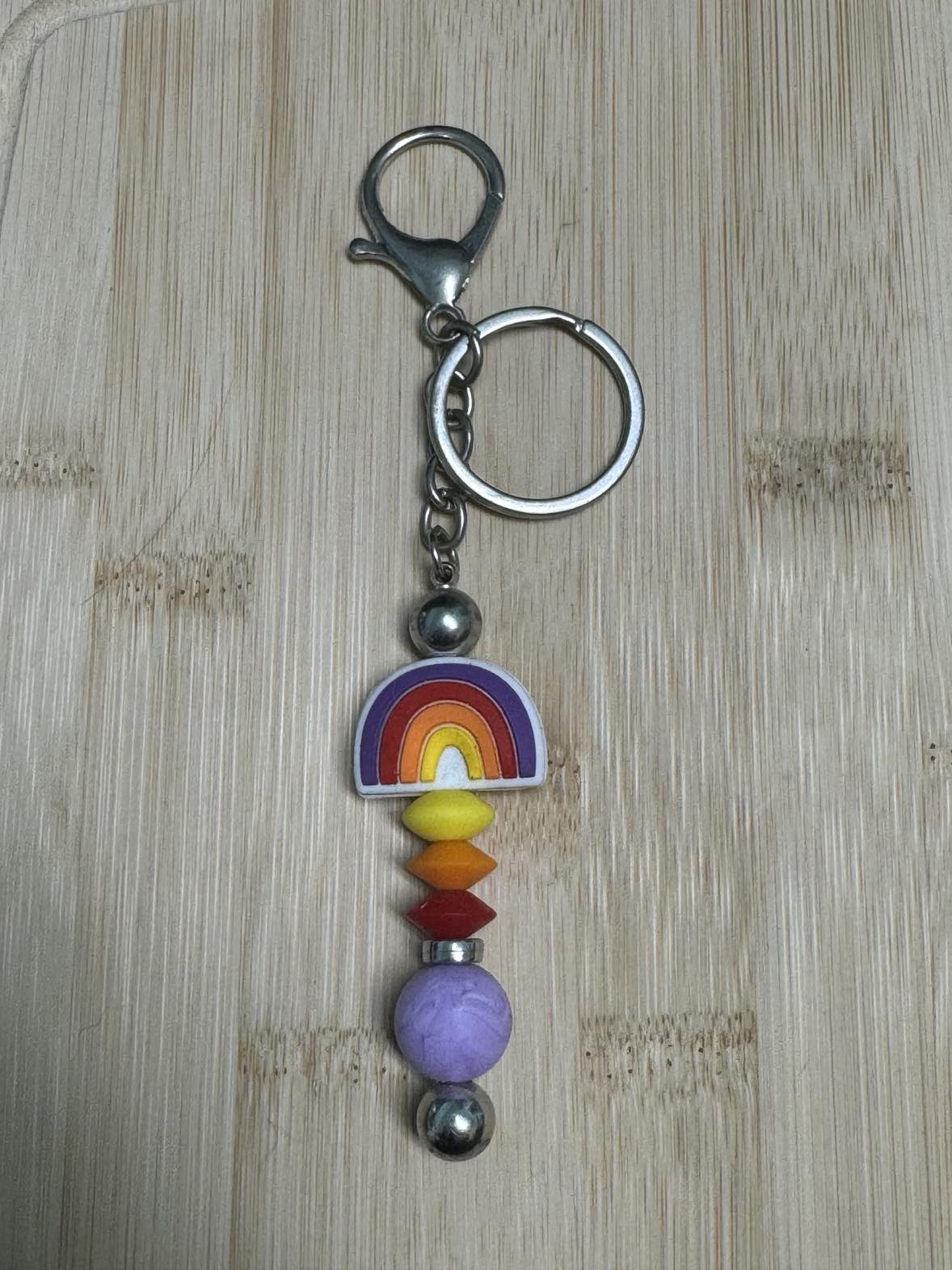 Rainbow 2 Beaded Keychain **CLEARANCE**