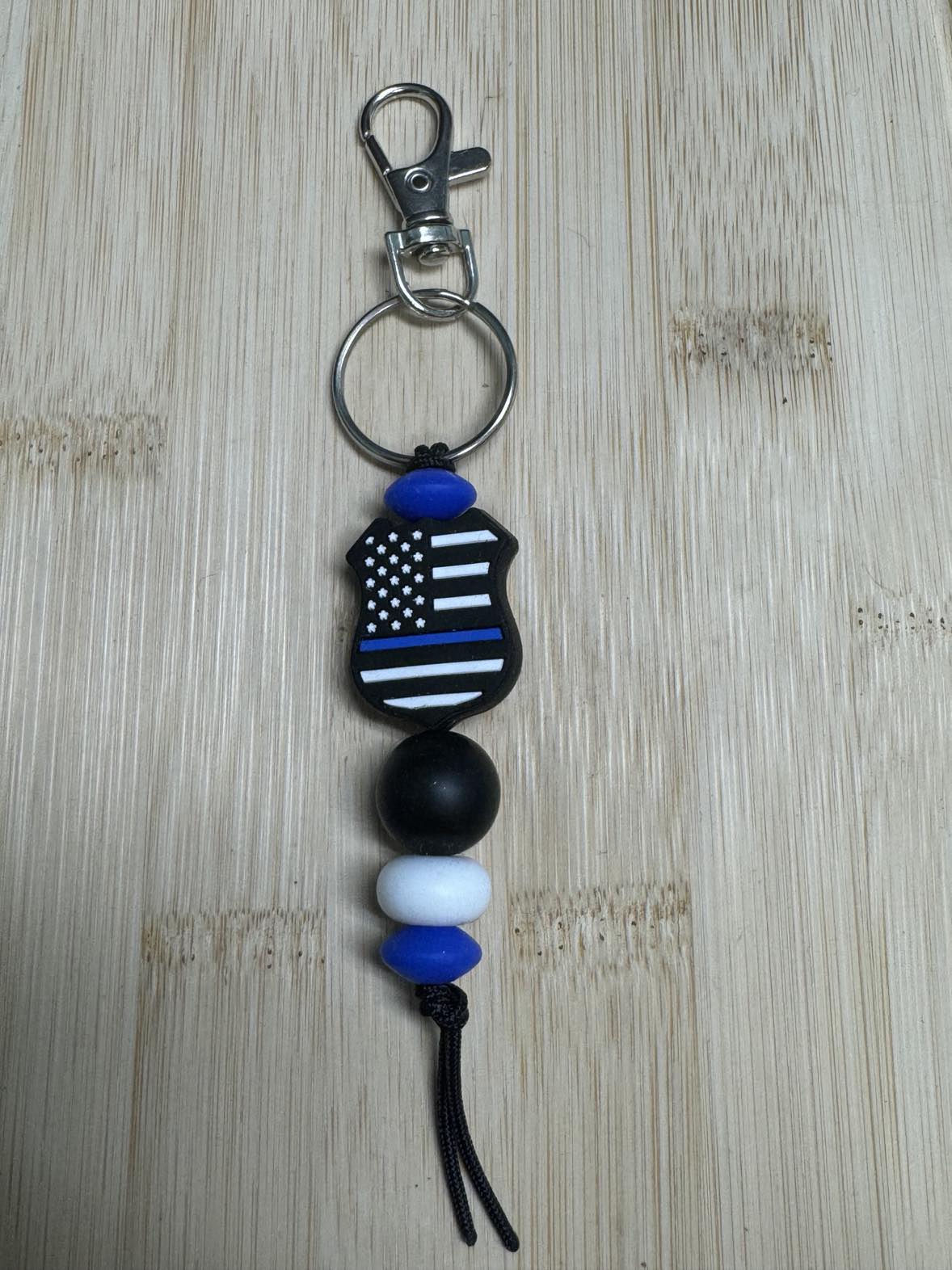 Badge Beaded Keychain **CLEARANCE**