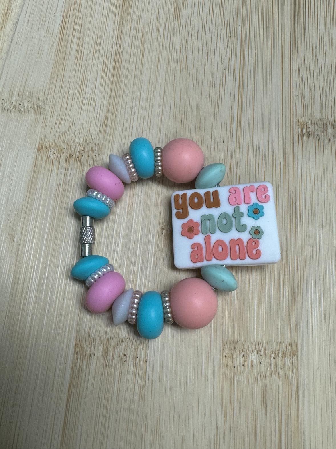 You Are Not Alone Beaded Cup Charm - Mini Keychain **CLEARANCE**