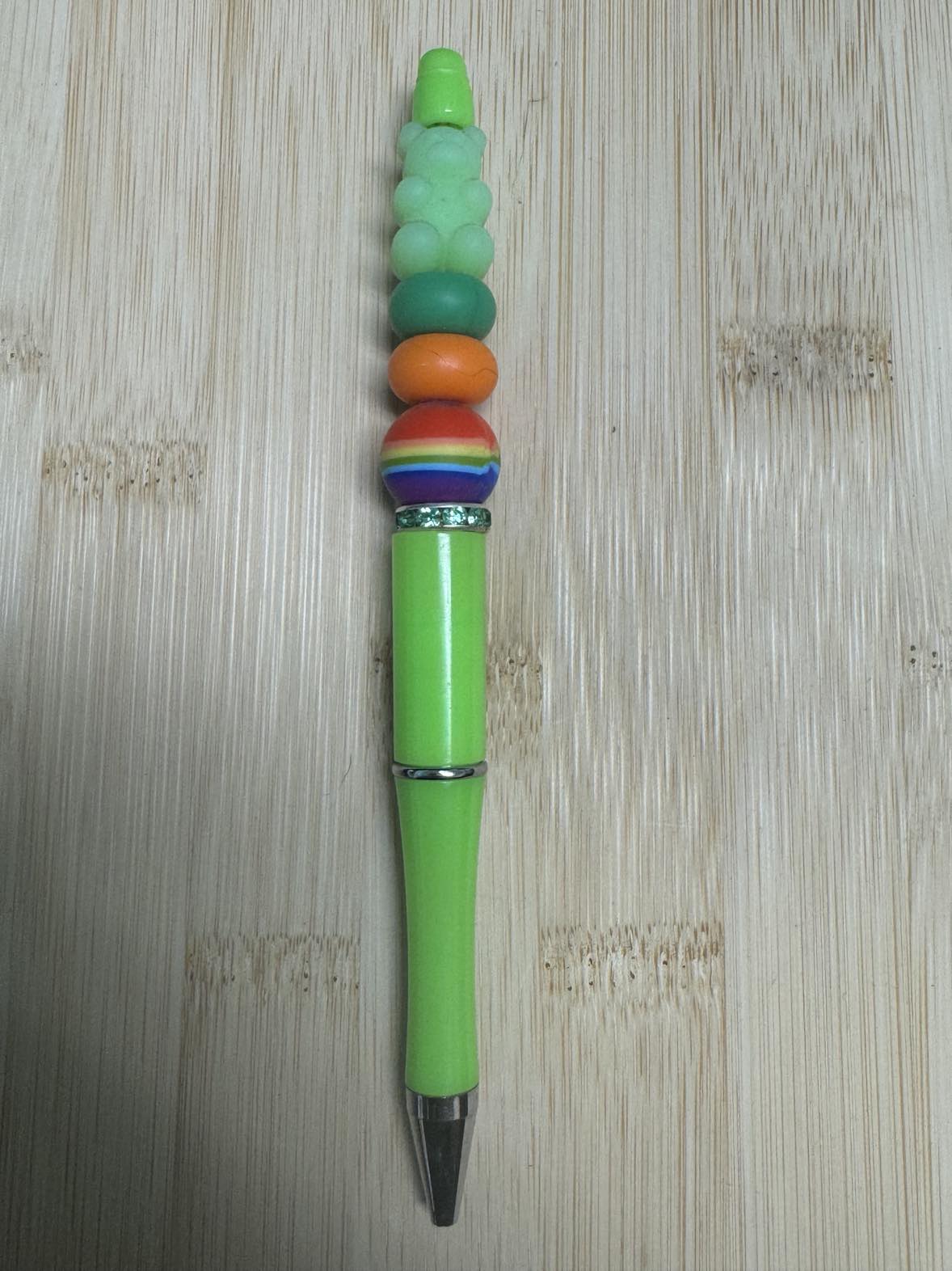 Green Bear Beaded Pen **CLEARANCE**