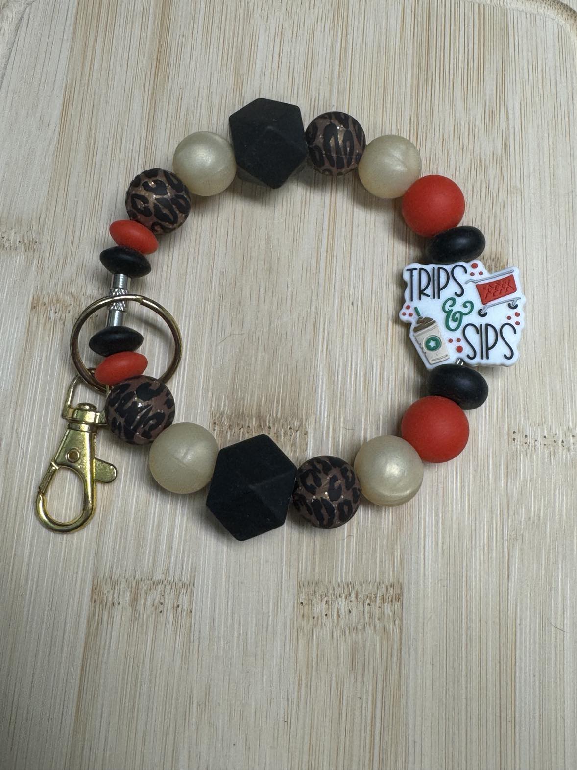 Trips and Sips Beaded Wristlet **CLEARANCE**