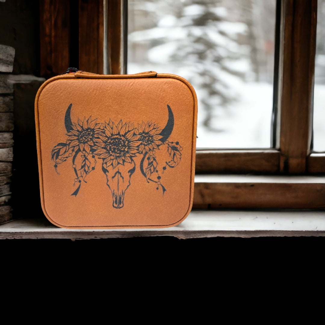 Personalized Travel Jewelry Box - Color Rawhide
