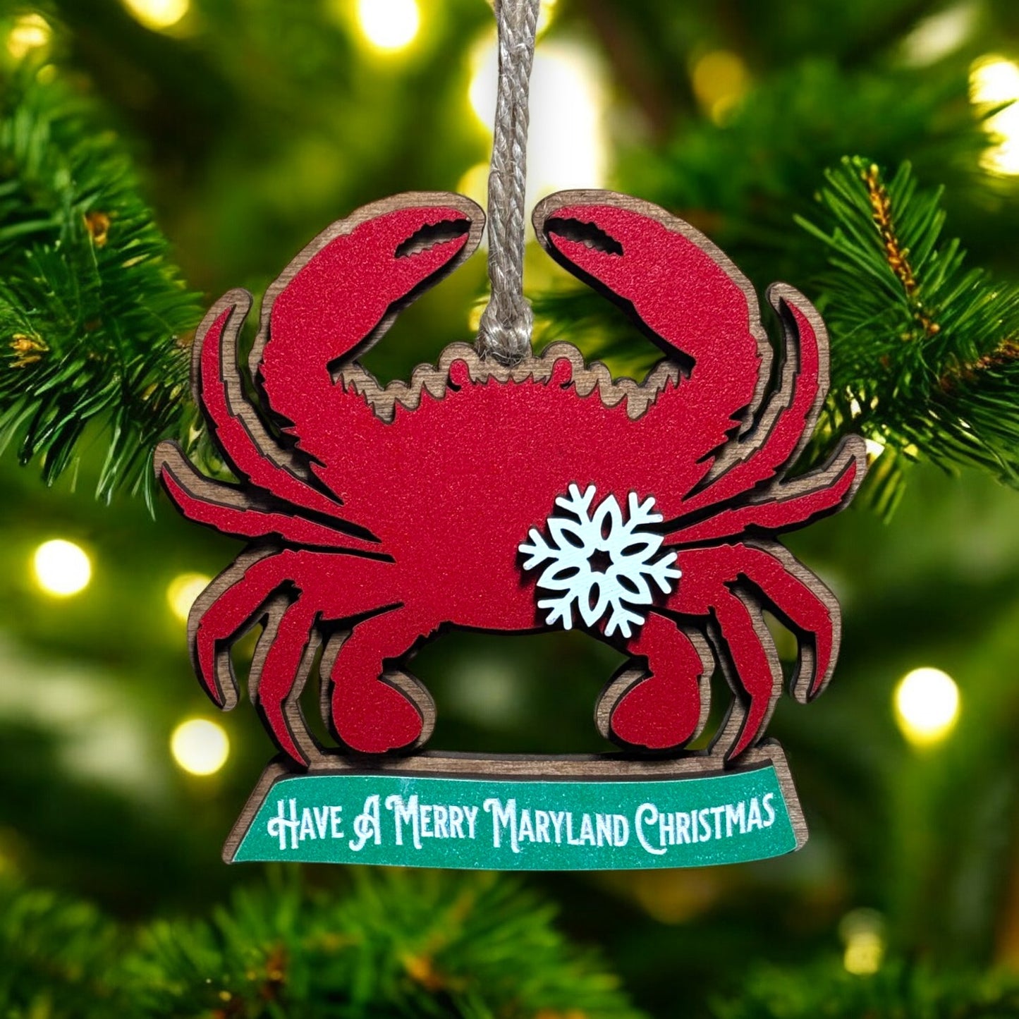 Crab Ornament - Merry Christmas From Maryland