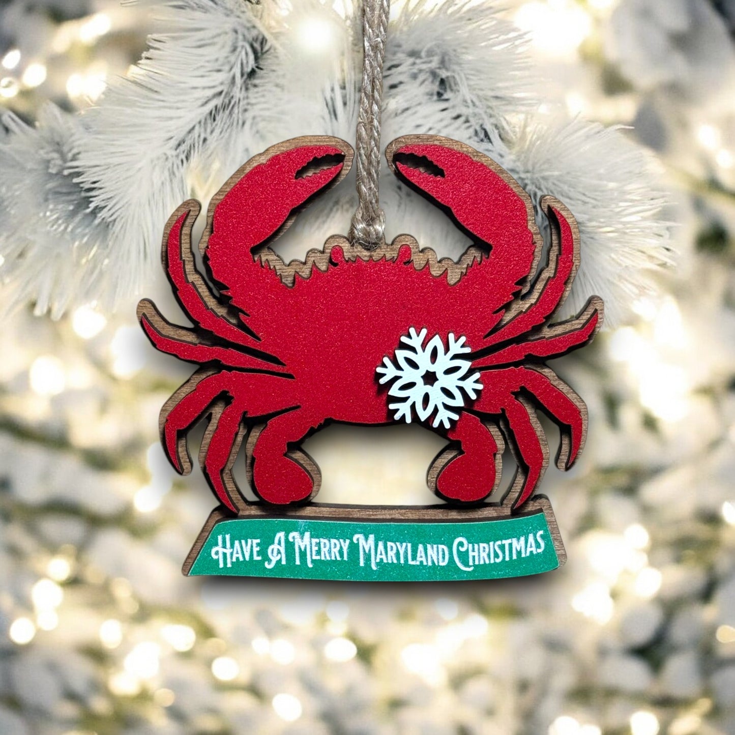 Crab Ornament - Merry Christmas From Maryland