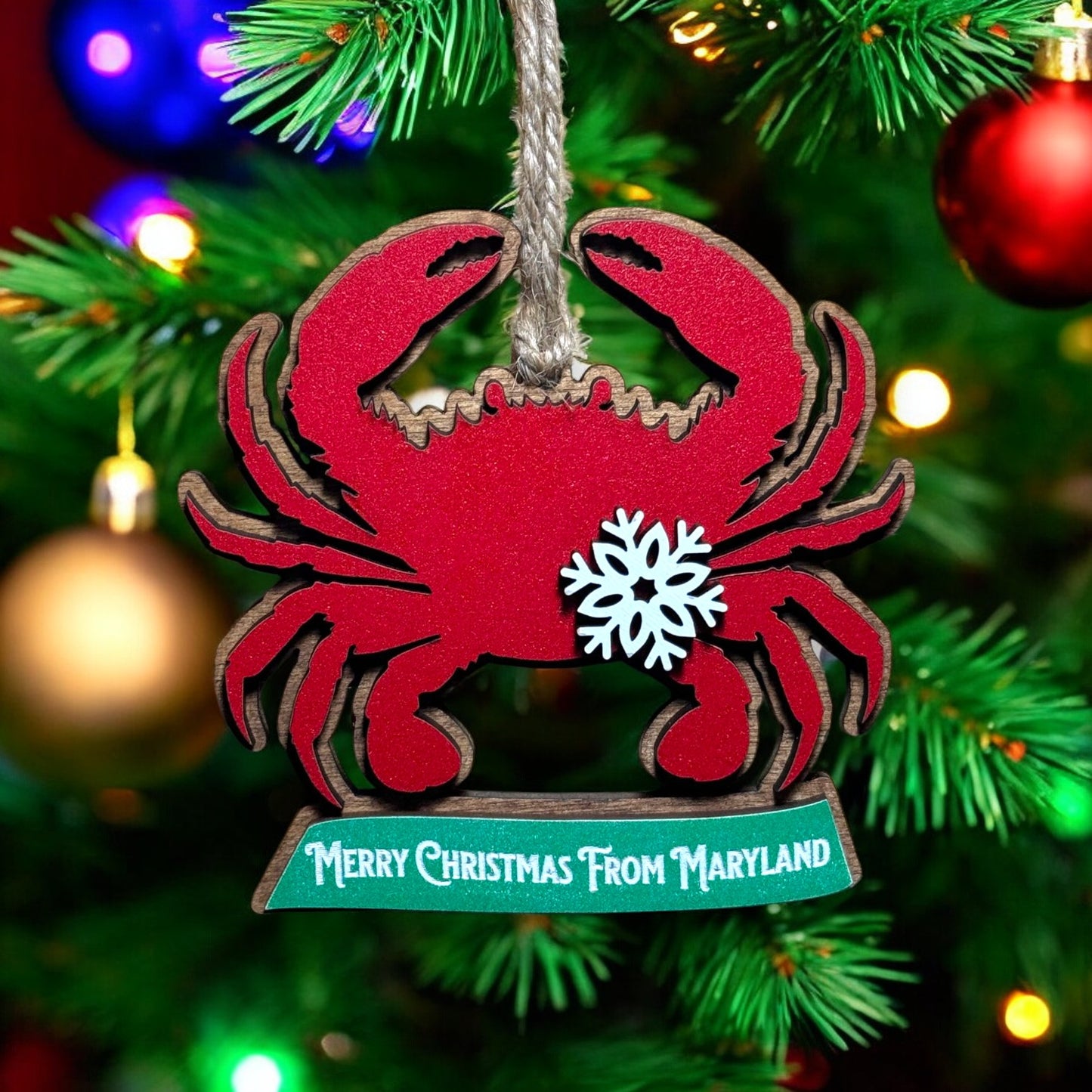 Crab Ornament - Merry Christmas From Maryland