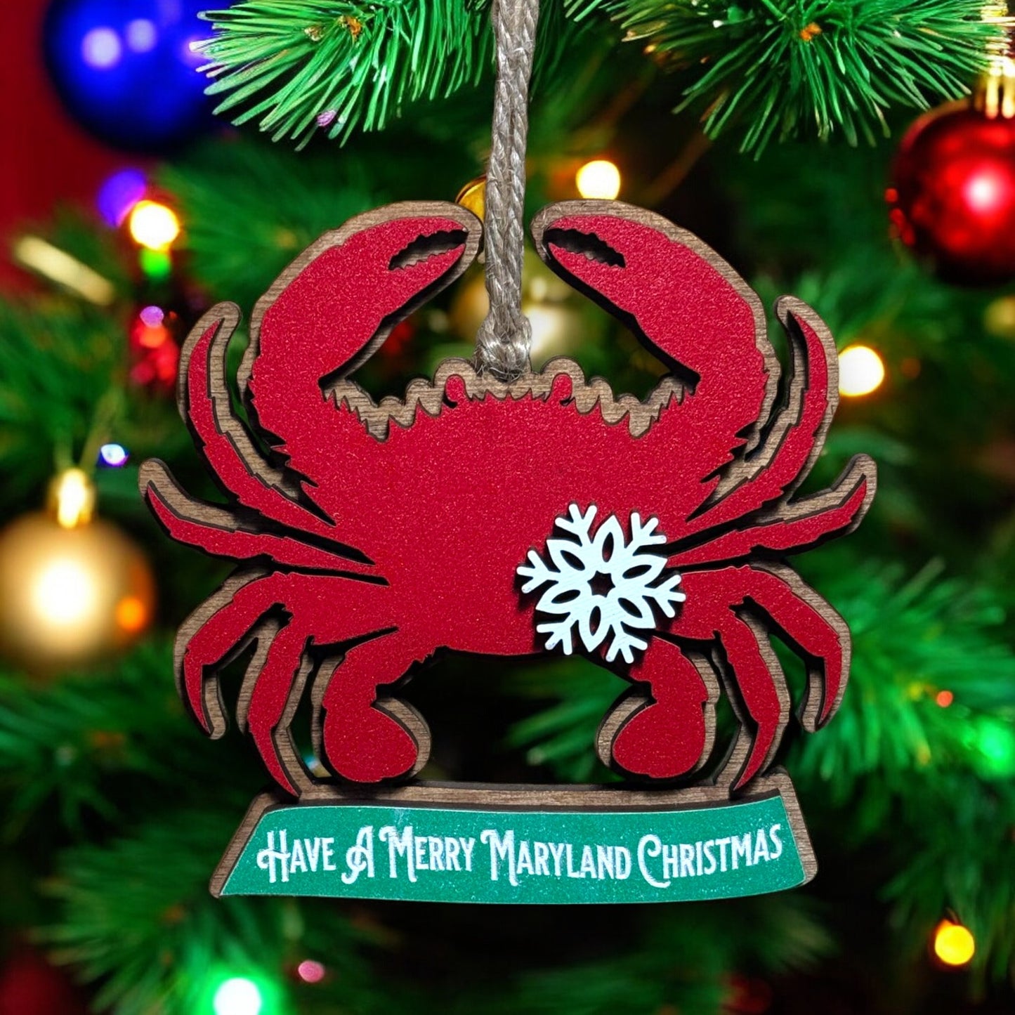 Crab Ornament - Merry Christmas From Maryland