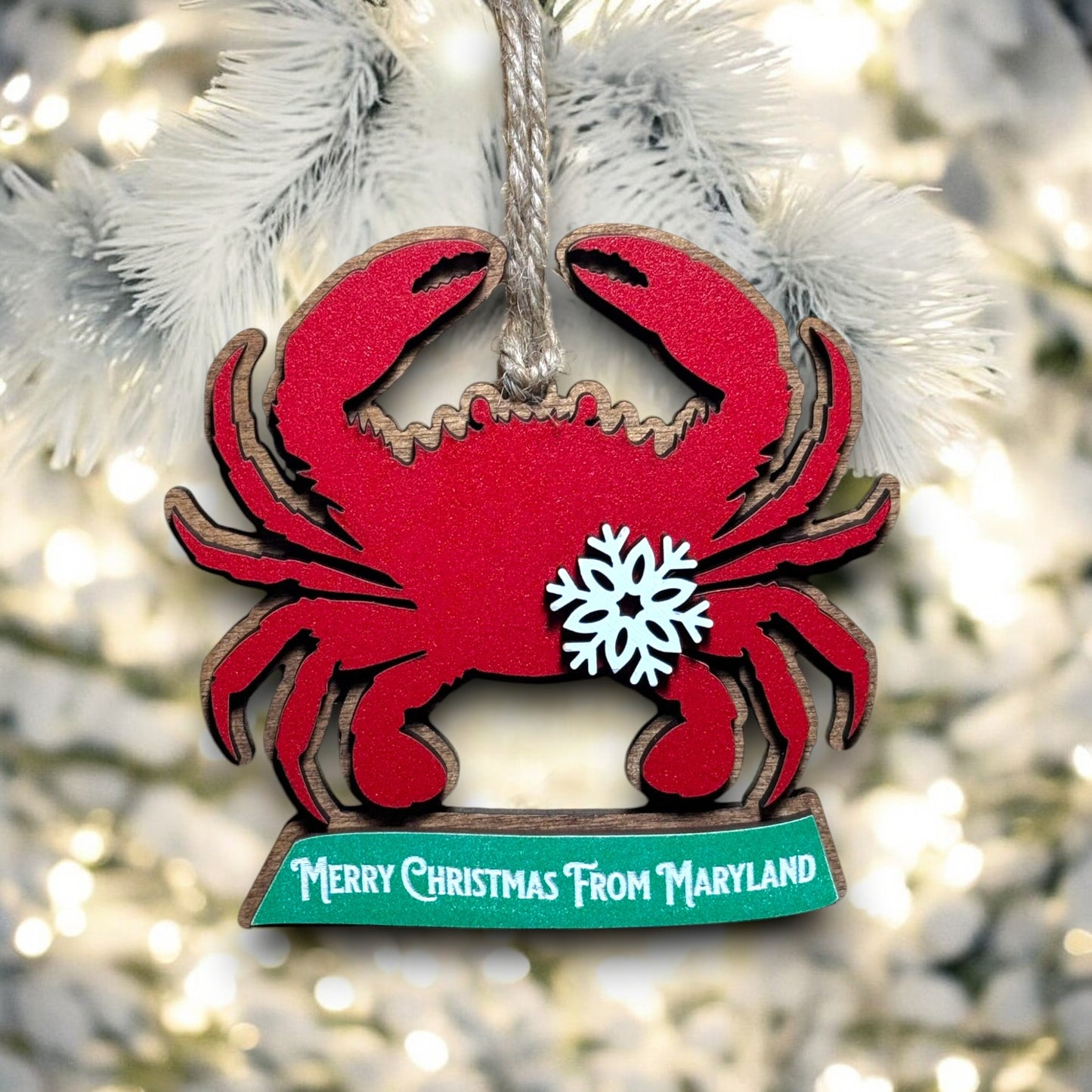 Crab Ornament - Merry Christmas From Maryland