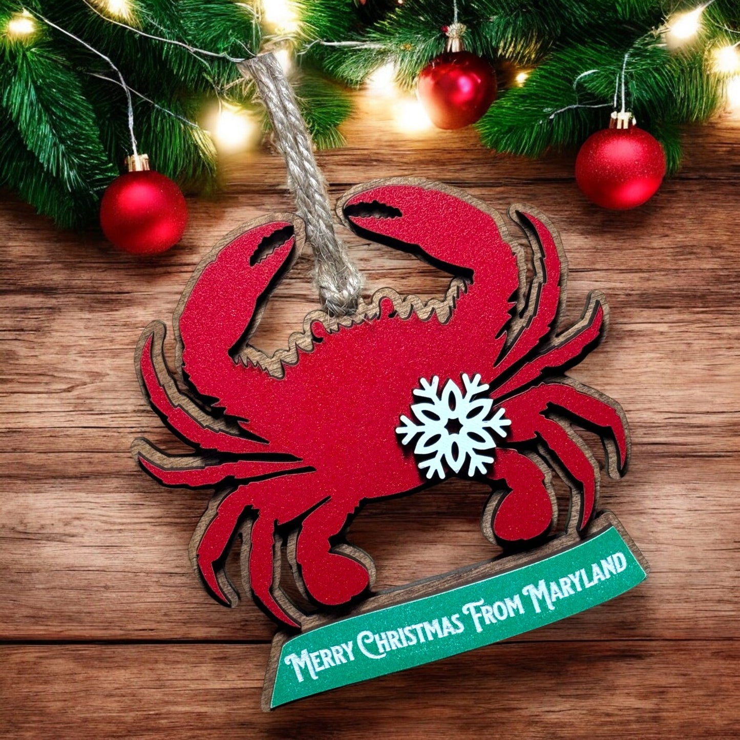 Crab Ornament - Merry Christmas From Maryland