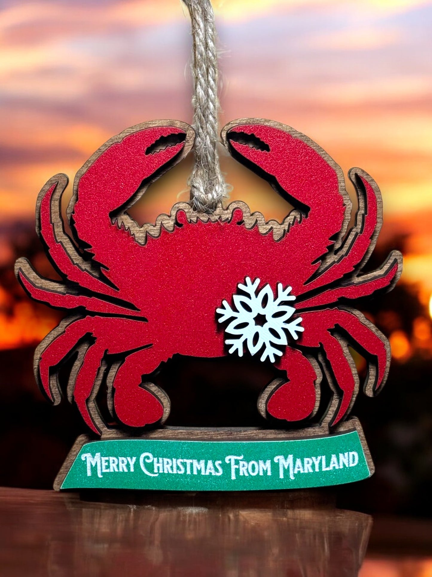 Crab Ornament - Merry Christmas From Maryland