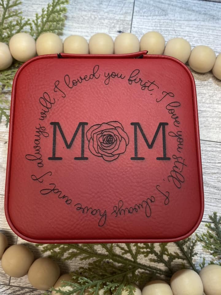 Personalized Travel Jewelry Box - Color Red