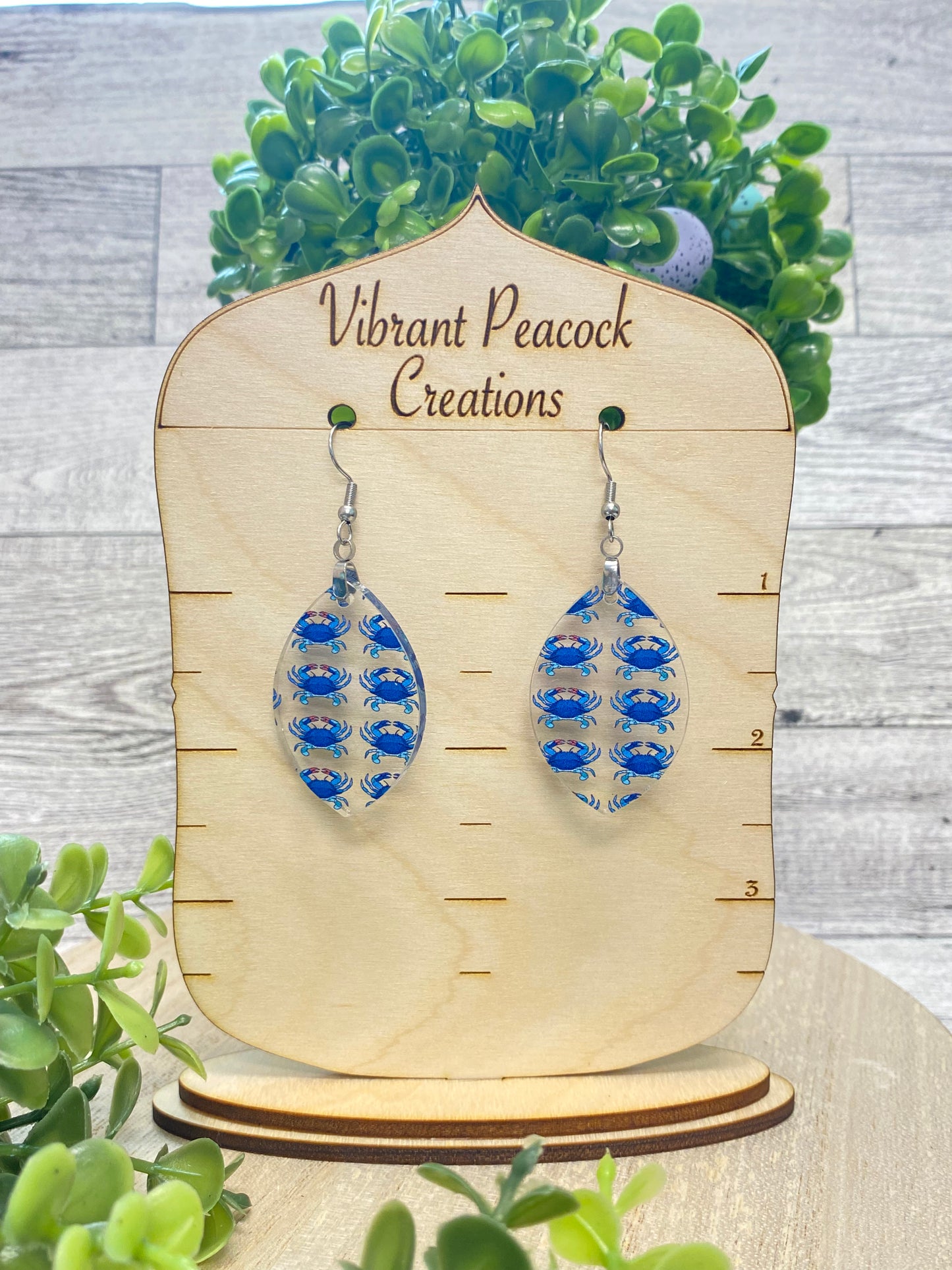 Blue Crab Earrings