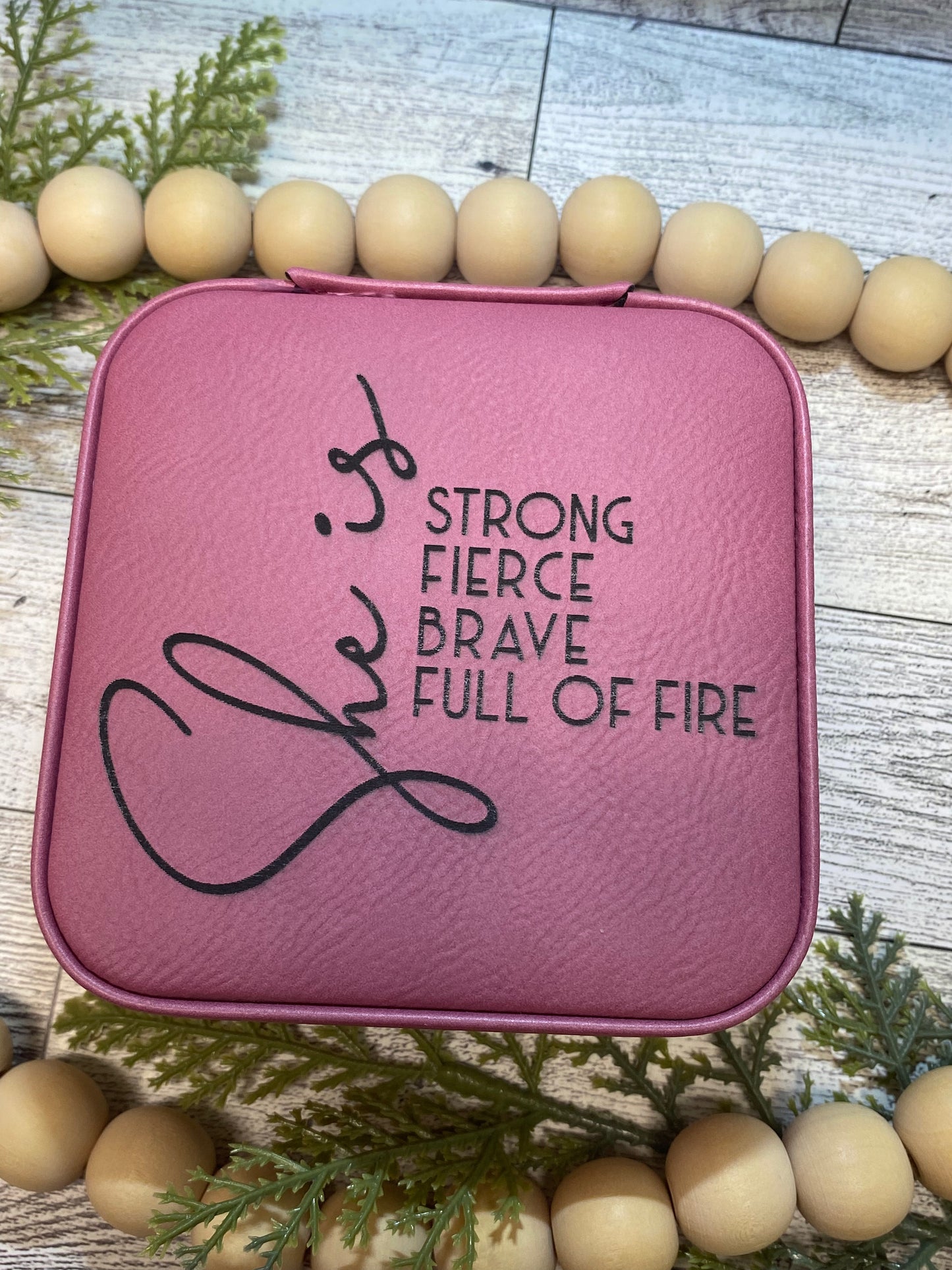 Personalized Travel Jewelry Box - Color Pink