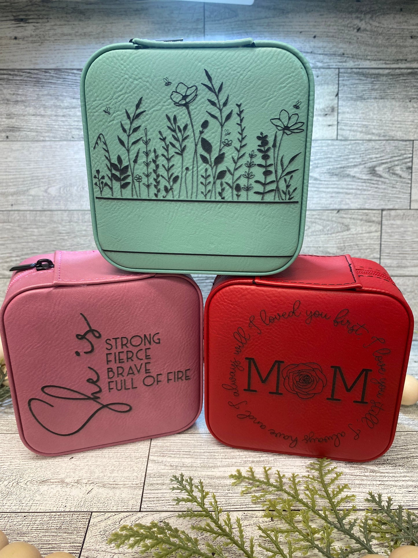 Personalized Travel Jewelry Box - Color Teal