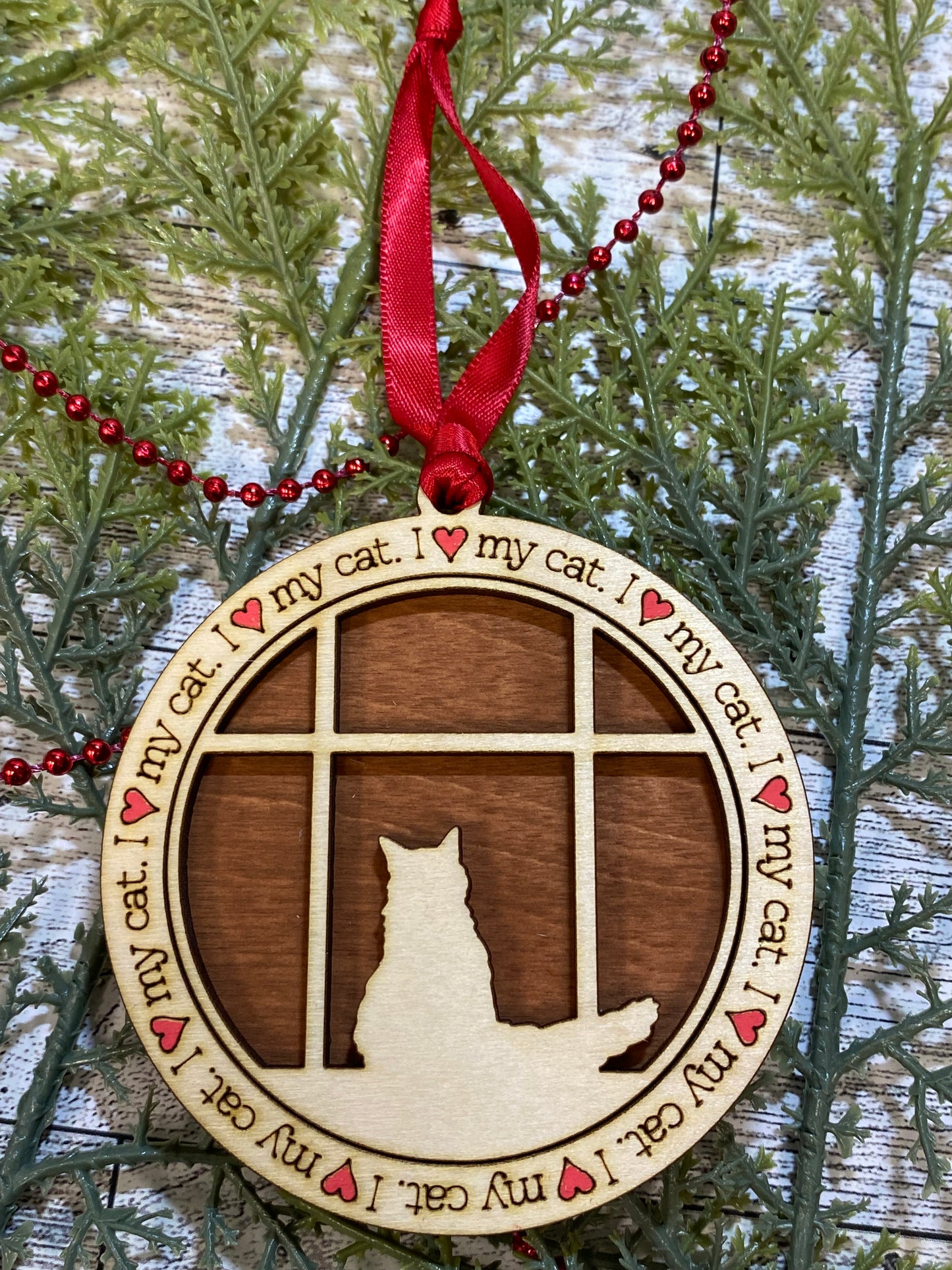 I Love My Cat Ornament - Style 2