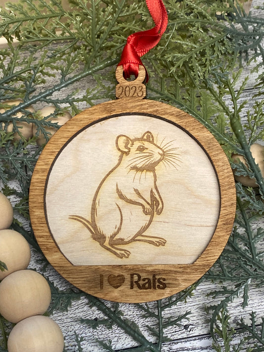 I ❤️ Rats Ornament