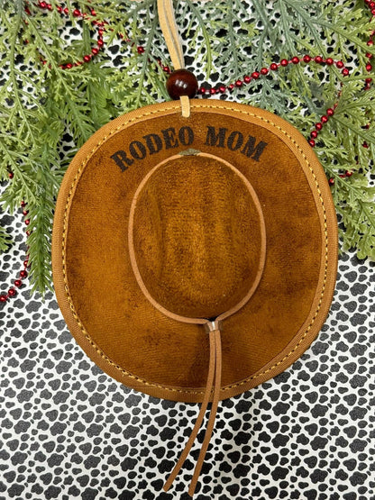 Mini Leather Cowboy Hat Ornament/Charm