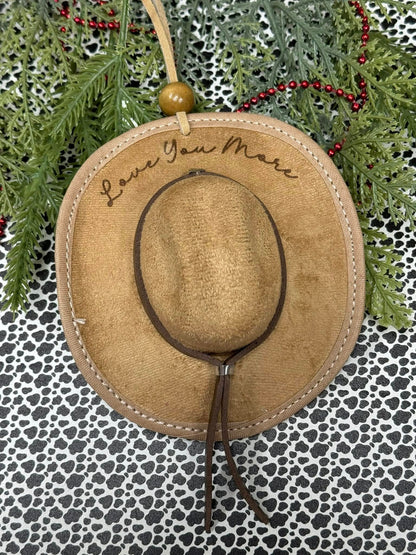Mini Leather Cowboy Hat Ornament/Charm