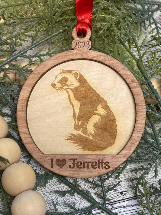 I ❤️ Ferrets Ornament