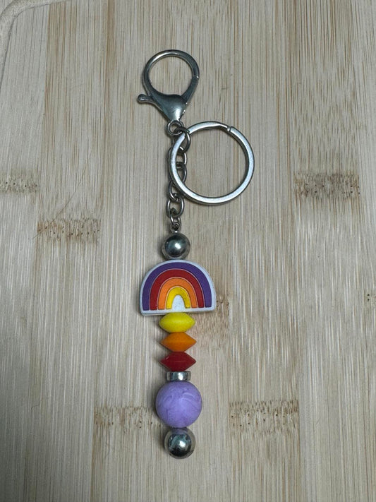 Rainbow 2 Beaded Keychain **CLEARANCE**