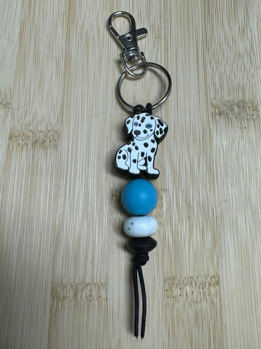 Dalmation Beaded Keychain **CLEARANCE**