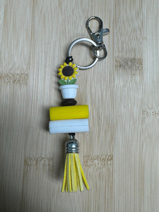 Sunflower Books Beaded Keychain **CLEARANCE**