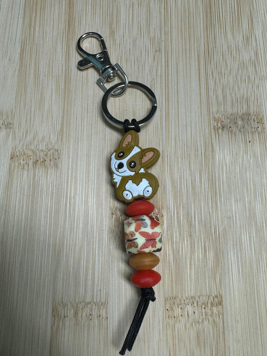 Corgi 2 Beaded Keychain **CLEARANCE**