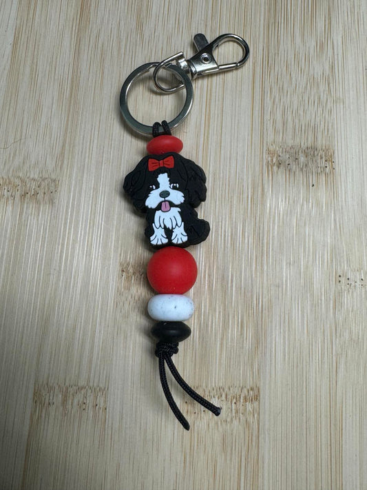 Dog 2 Beaded Keychain **CLEARANCE**