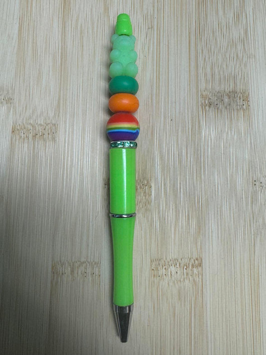 Green Bear Beaded Pen  **CLEARANCE**