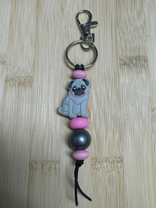 Pug Beaded Keychain **CLEARANCE**