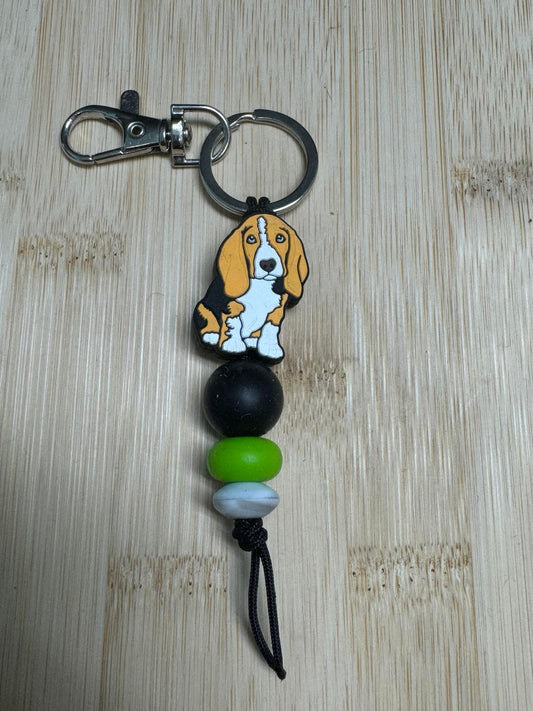 Basset Hound Beaded Keychain **CLEARANCE**