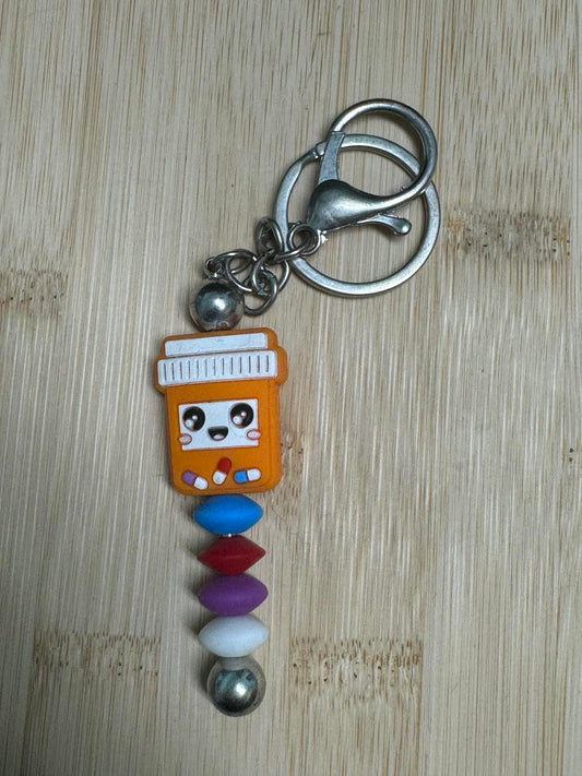Rx Bottle Beaded Keychain **CLEARANCE**