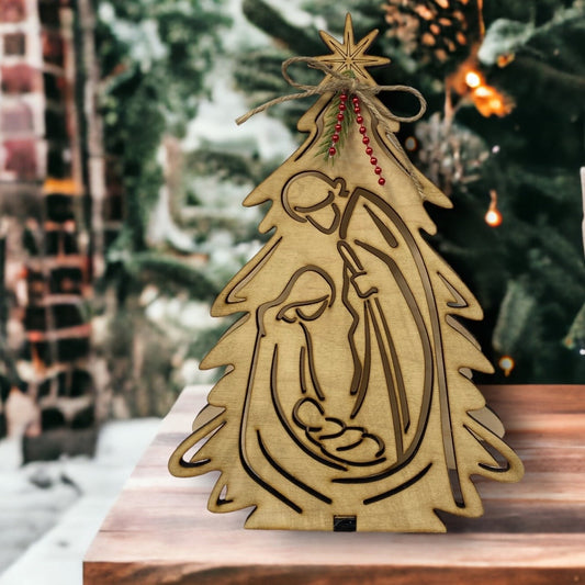 Light Up Nativity Tree