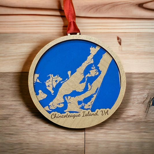 Map Ornament - Chincoteague Island