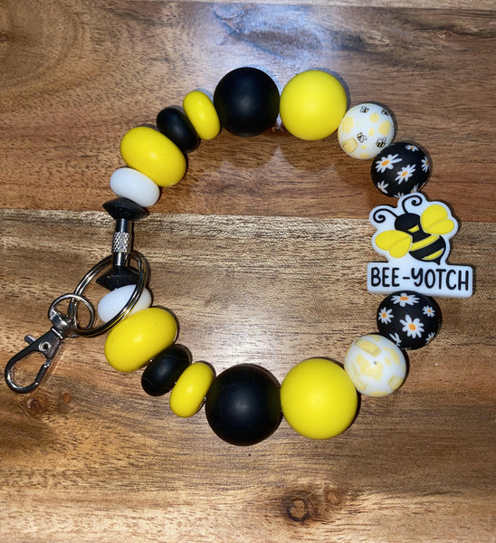 Bee-Yotch Silicone Keychain Wristlet