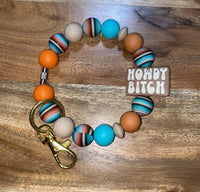 Western Howdy B*tch Silicone Keychain Wristlet