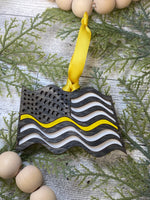 Wavy Flag Thin Line Ornament - Option 3