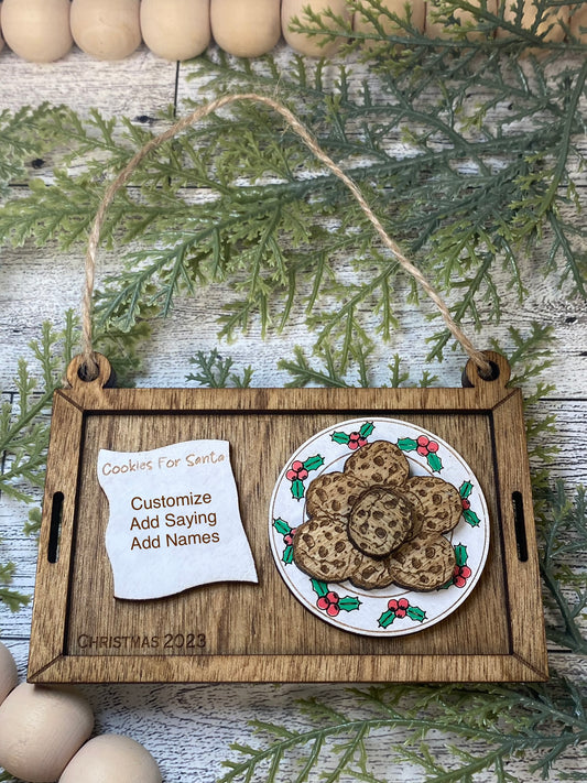 Cookies For Santa Serving Tray Family Ornament