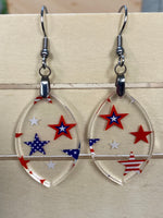 Red White and Blue Stars - Earrings