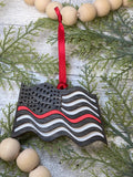 Wavy Flag Thin Line Ornament - Option 3