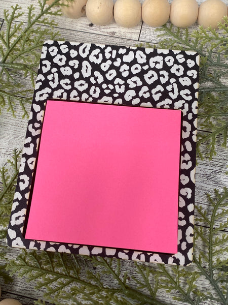 Sticky Note Holder - B&W Leopard