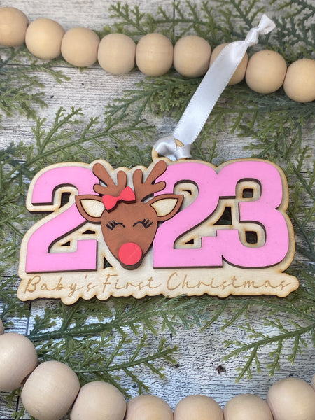 Baby’s 1st Christmas 2023 Ornament - Reindeer