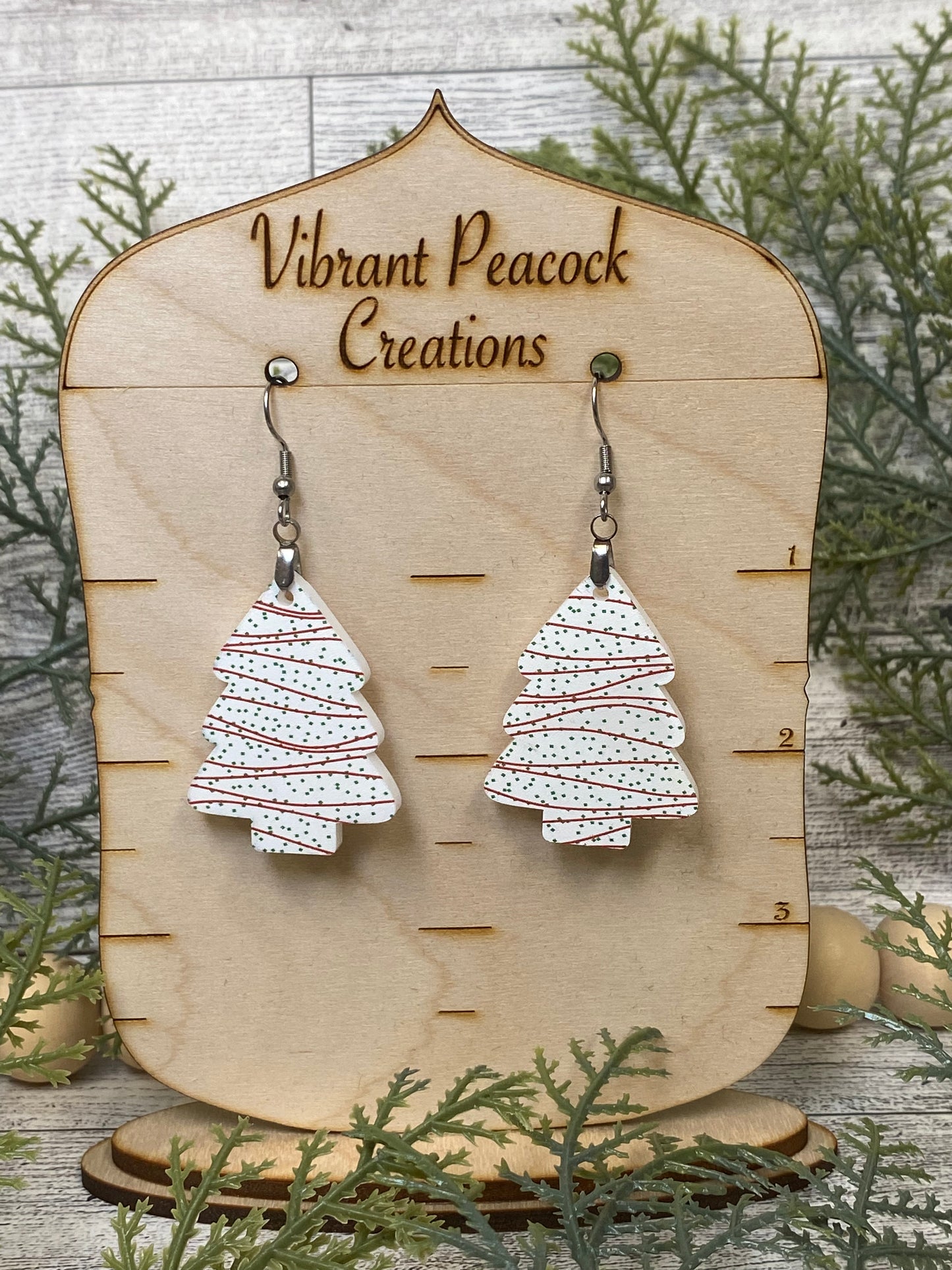 Frosted Tree Earrings