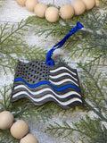 Wavy Flag Thin Line Ornament - Option 3