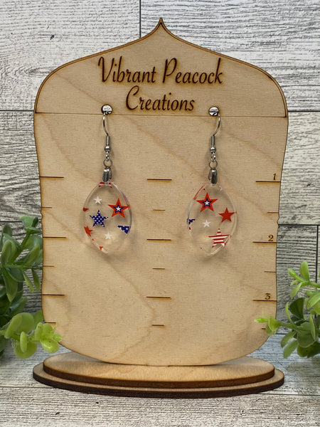 Red White and Blue Stars - Earrings